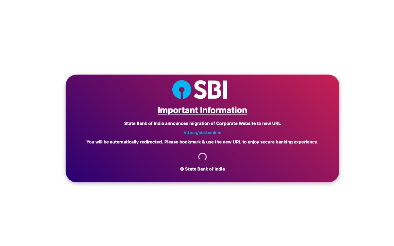 Landing page of sbi.co.in captured 2026-08-23